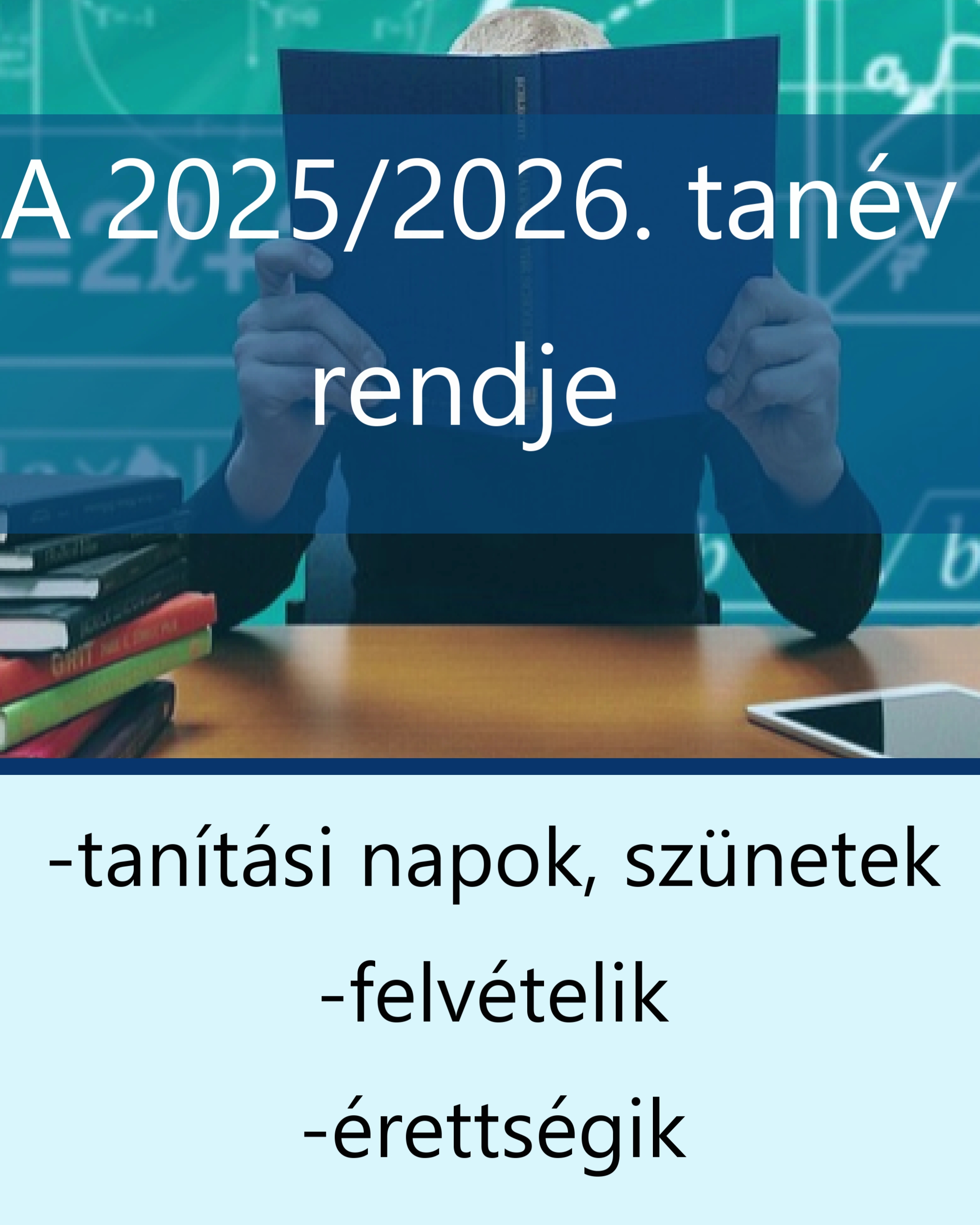 A 2025/2026. tanév rendje