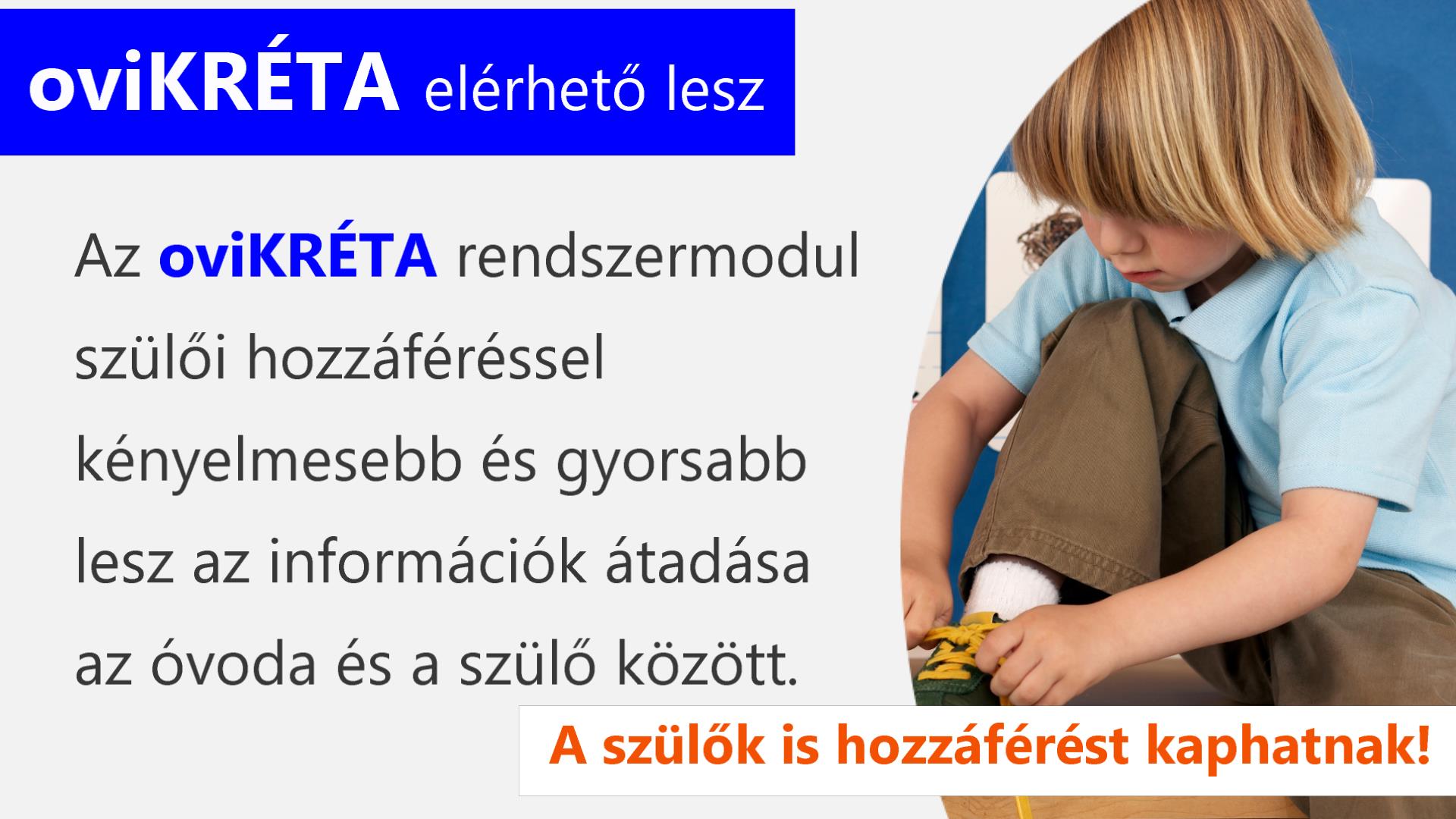 oviKRÉTA elérhető lesz a szülőknek!