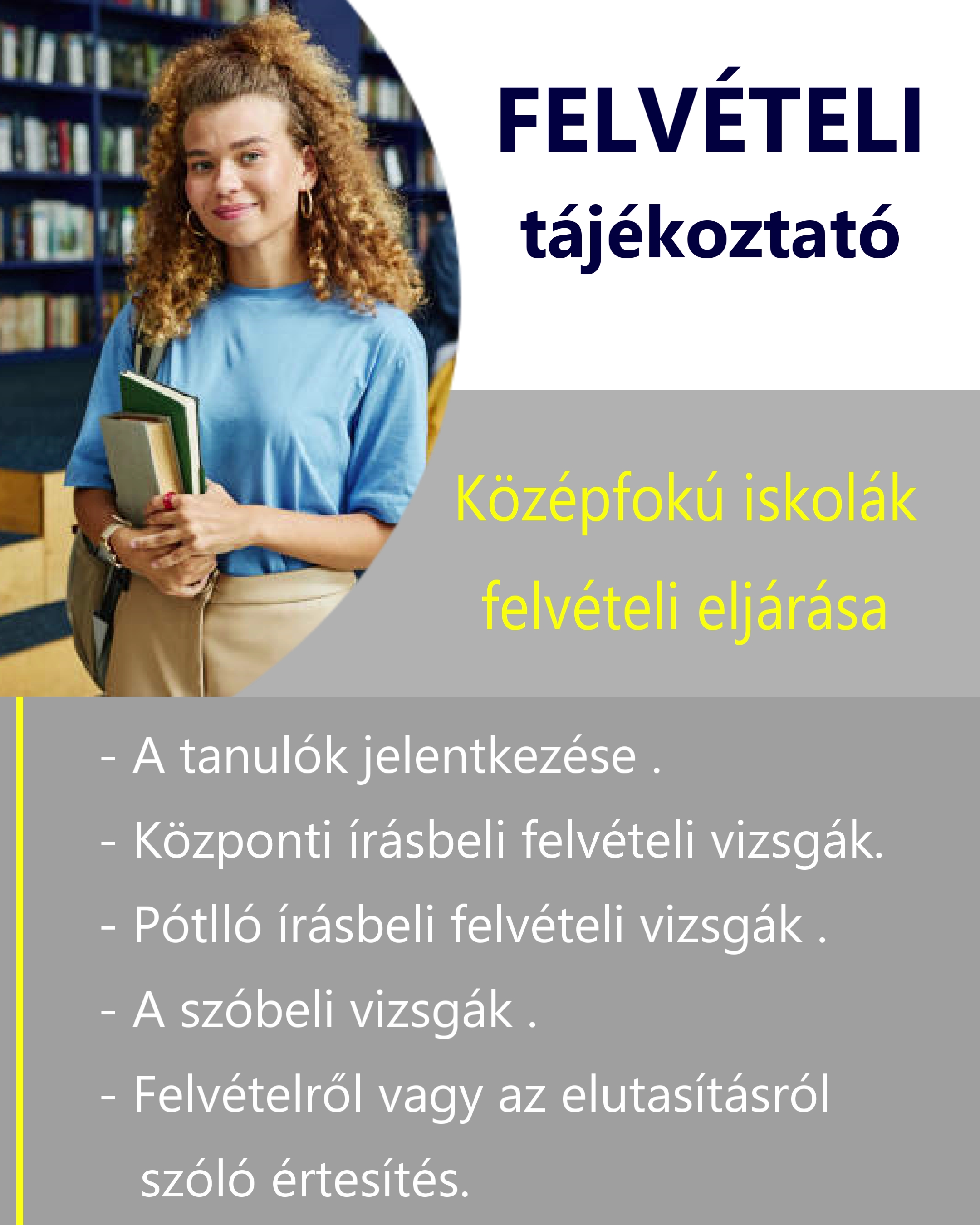 Középfokú iskolák felvételi eljárása röviden.